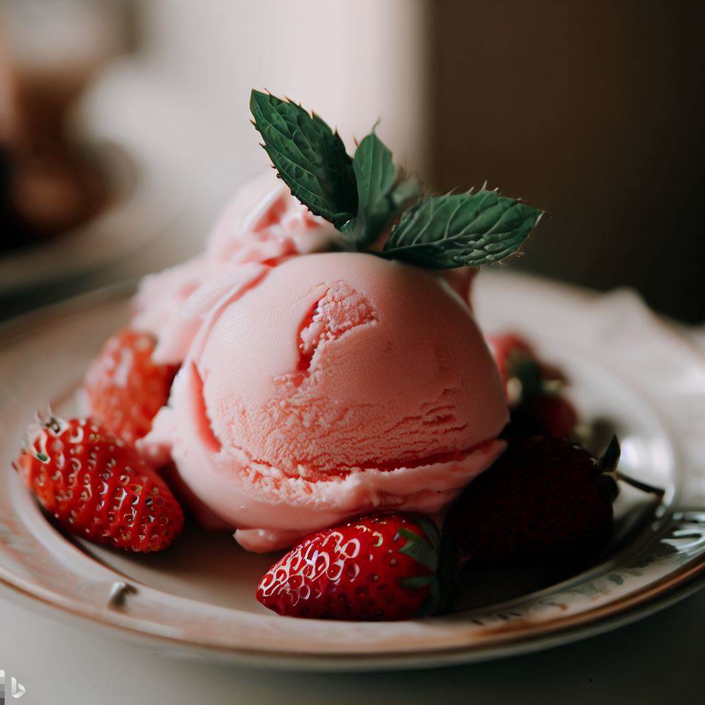 Imagen de un helado de fresa