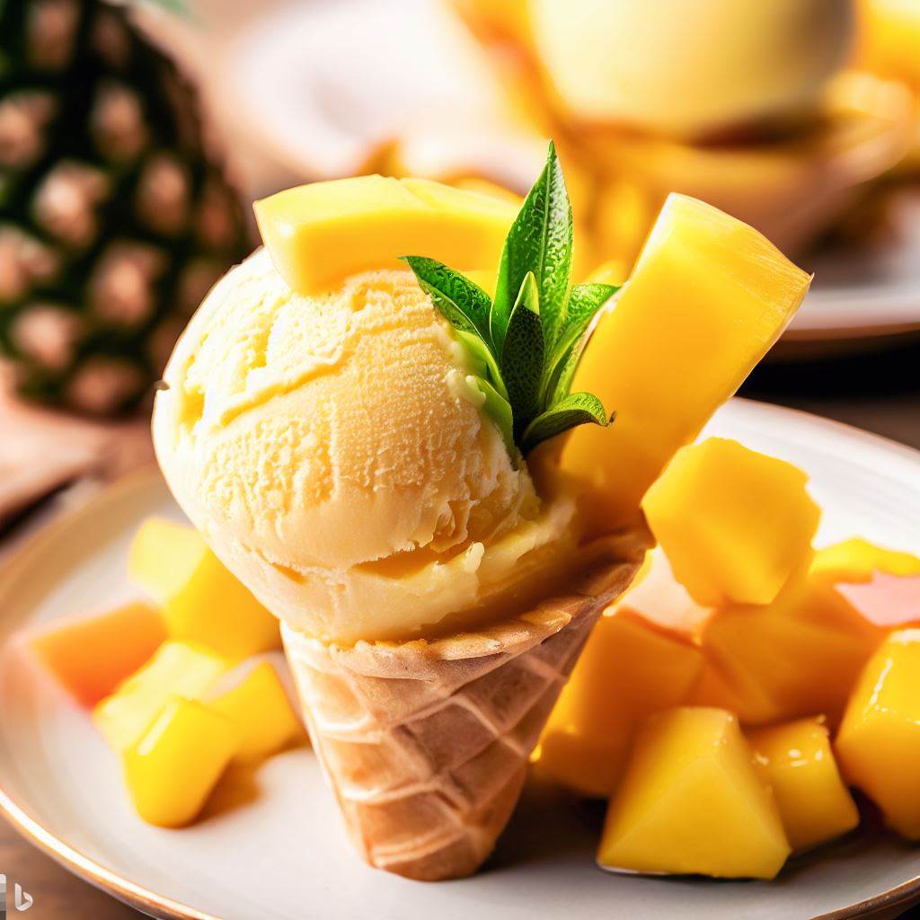 Helado de mango con piña